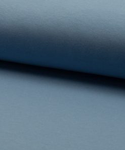 French Terry, unifarben Rauchblau, Sweatshirtstoff brushed