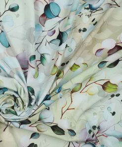 Viskosestoff – Eukalyptus Blumen Pastellfarben