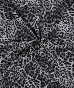 Viskose ECOVERO™, Leo Musterung Schwarz / Grau