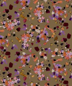 Sweatshirtstoff, Aquarelloptik Curry Grün