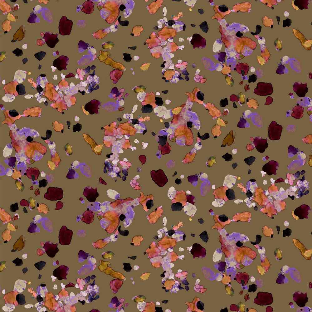 Sweatshirtstoff, Aquarelloptik Curry Grün