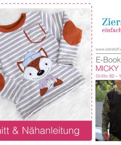 Shirt “MICKY”, Gr. 62 – 104, Slim Fit, Lang- oder Kurzarm plus Rollkragen [Digital]