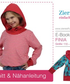 Kapuzensweatshirt mit großer Kapuze “FINIA”, Gr. 110 – 152 [Digital]