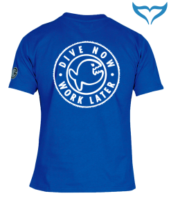 iQ Classic T-Shirt Dive Now Work Later S M L dark-blue blau Company Neu