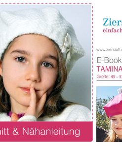 Baskenmütze, Barret Mütze, “TAMINA”, Gr. 45 – 57 [Digital]