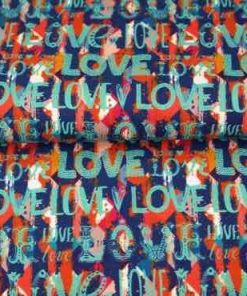 Jersey, LOVE Musterung auf Marine