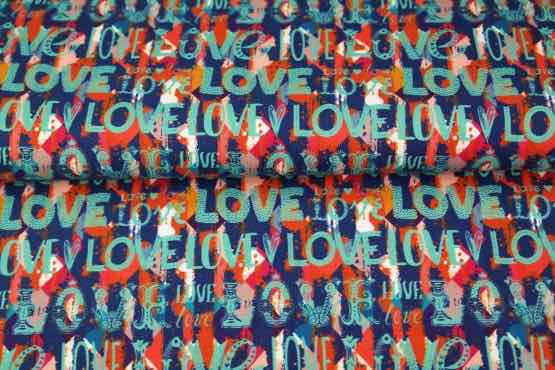 Jersey, LOVE Musterung auf Marine – Bild 2