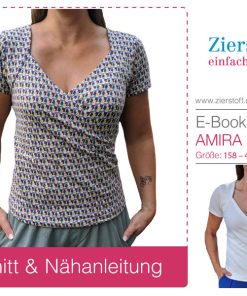 Shirt mit Wickeloptik “AMIRA”, Gr. 158 – Damengr. 46 [Digital]