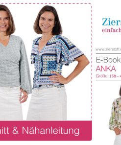 Shirt mit Trompetenärmel “ANKA”, Gr. 158 – Damengr. 46 [Digital]