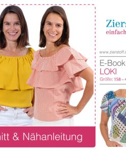 Bluse mit Rüsche “LOKI”, Gr. 158 – Damengr. 46 [Digital]