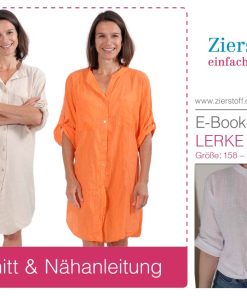 Hemdbluse / Kleid “LERKE”, Gr. 158 – Damengr. 46 – lässig geschnitten