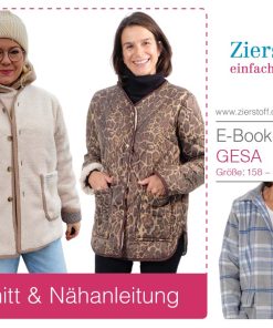 Jacke mit Kragen oder mit Schrägband “GESA”, Gr. 158 – Damengr. 46