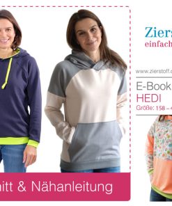 Sweatshirt “HEDI”, Gr. 158 – Damengr 46 – mit und ohne Kapuze [Digital]