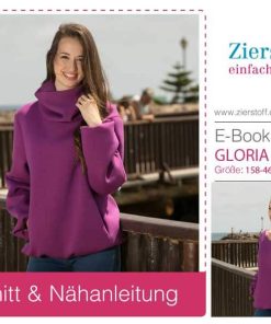 Pullover mit oder ohne Schalkragen “GLORIA”, Gr. 158 – Damengr. 46 [Digital]