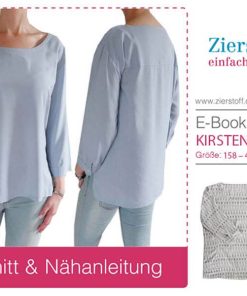 Bluse, Tunika “KIRSTEN”, Gr. 158 – Damengr. 46 – neu mit Puffärmeln [Digital]