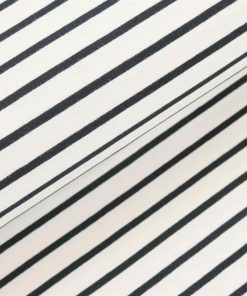 Sommersweat, Sweatshirt Stoff Ecru mit Streifen – Schwarz