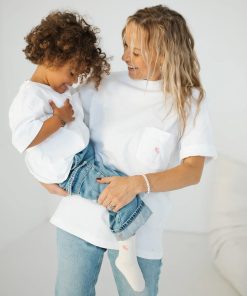 Atelier Rive – Socken Mini ‚PEONY‘ Herz rose, Biowolle