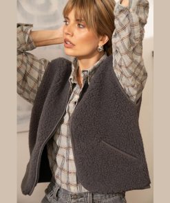 Alwero – Weste „POS“ Adult, Biowolle, ANTHRACITE, ultra light