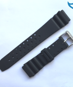 Armband Uhr Kautschuk schwarz 20 mm Federsteg Schließe matt Band Gummi black Neu