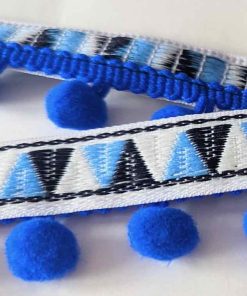 Bommelborte, Pom Pom Band, Inka Blau, 3 Meter