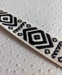 Gurtband, Webband grafische Musterung 38 mm / gemustert – 1 Meter Länge