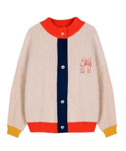 BOBO CHOSES – Strickjacke Struktur „COLOR BLOCK“, ecru/multi
