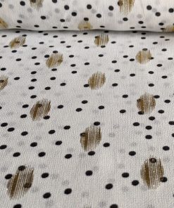 Chiffon, Weiß mit goldenem Aufdruck