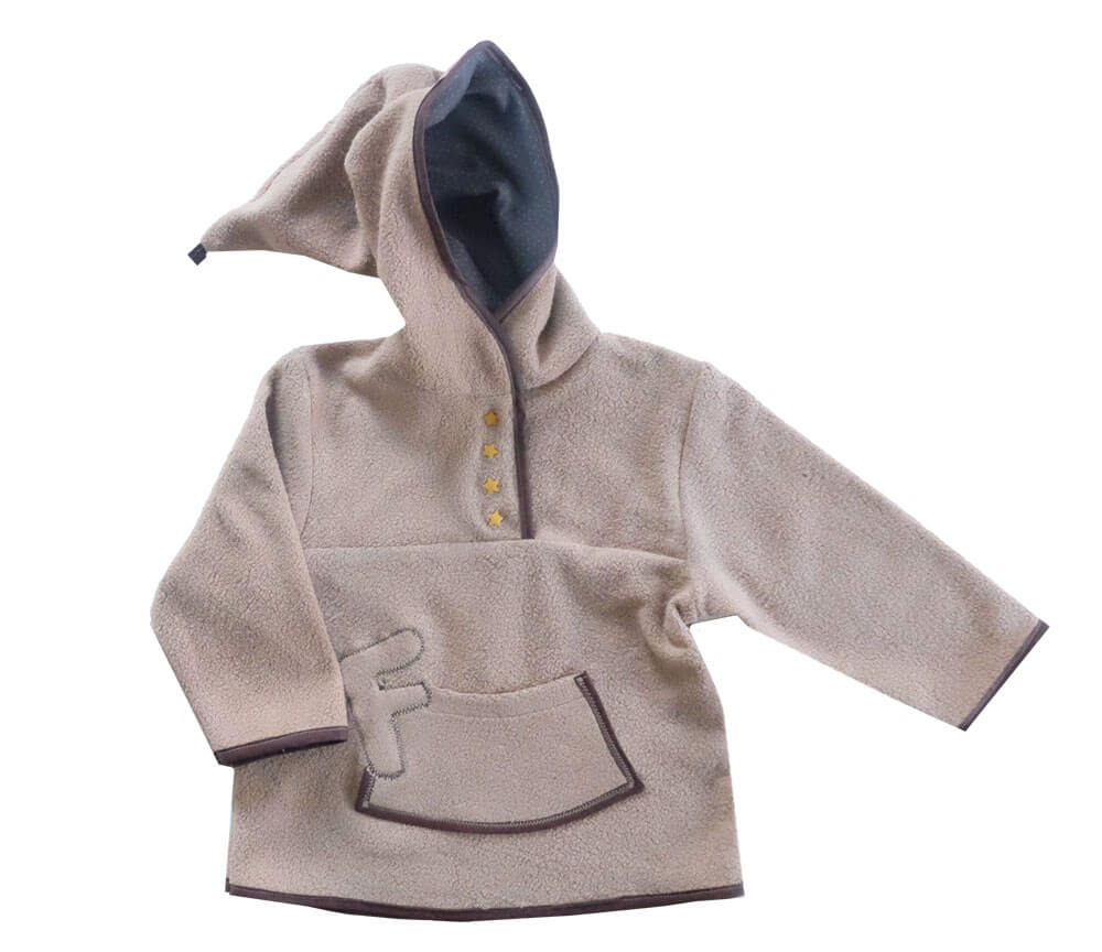 Sweatshirtstoff, Teddystoffoptik, dehnbar, weich und kuschelig – Schwarz – Bild 8