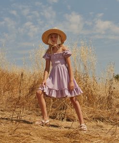 LIILU – Kleid „Terry Smocked Dress“, Lavender, Biobaumwolle