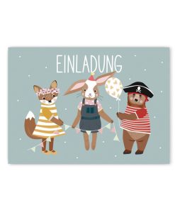 Nellie&Finn – Einladungskarten Fähe im 6er Set