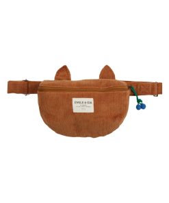 EMILE & IDA – Bauchtasche Katze, pecan, Samt