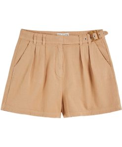 EMILE & IDA – Shorts ‚CEINTURE‘ , sesame, Leinenmischung