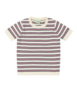 FUB – T-Shirt stripes, ecru/dark navy, Biobaumwolle