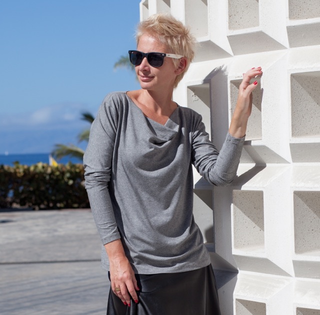 Jersey aus Bambus, unifarben Schwarz – Bild 6