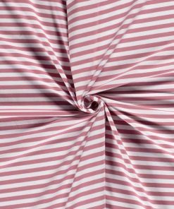 Jersey, breite Streifen Rosa / Weiß – Restposten zum Sonderpreis 0,7 Meter