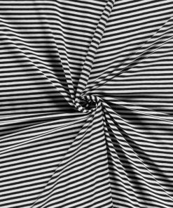 Jersey, schmale Streifen Schwarz / Weiß