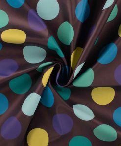 Stoff für Regenjacken, wasserabweisend, Blau mit Punkten