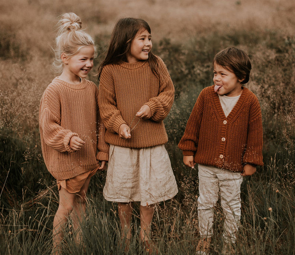 YUKI – Chunky Knit Cardigan, RUST, Bio Baumwolle – Bild 5