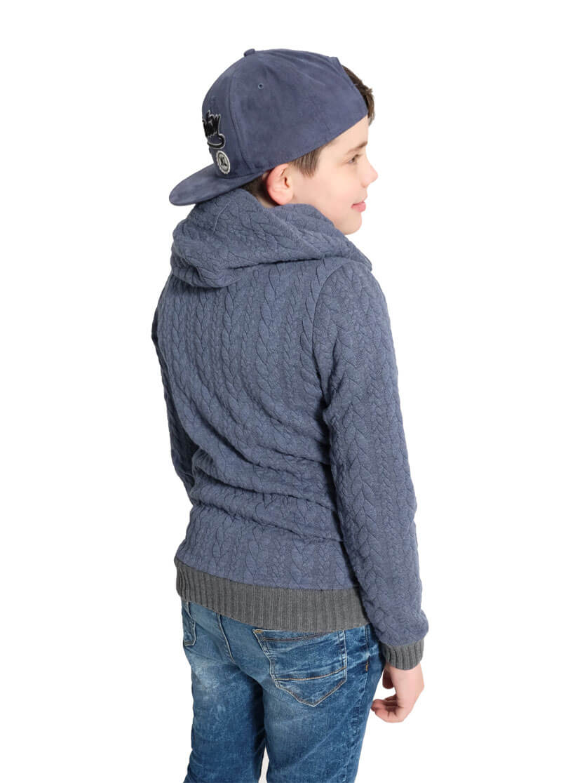 Dehnbarer Strickstoff mit Zopfmuster, Ecru – Bild 7