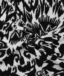 Leichter Viskosestoff, Crinklestoff, Musterung Schwarz / Weiß