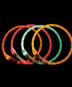 Flash Leuchtring USB, bis zu 3 Stunden Dauerlicht, Größenanpassung durch einfaches Zuschneiden, pink, orange, grün, max. 35cm