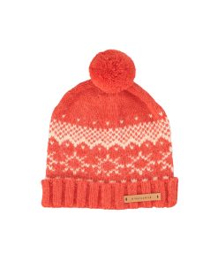 PiuPiuChick – Jaquard Strickmütze mit PomPom, Red