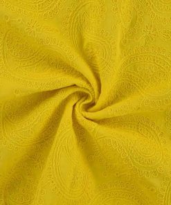 Baumwolle, bestickt mit Paisleymuster Gelb