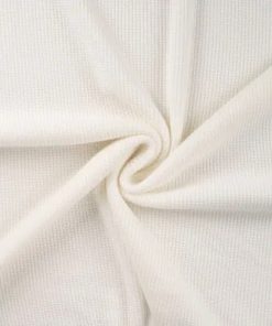 Weicher Strickstoff mit Waffeloptik, unifarben, Ecru