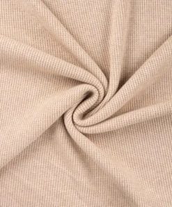 Weicher Strickstoff mit Waffeloptik, unifarben, Beige – Restposten zum Sonderpreis 80 cm