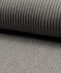 Bündchenware, rundgestrickte Schlauchware, Grobstrick Hellgrau, Hipster Bündchen