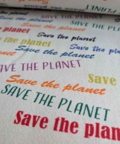 Sommersweat, Save the Planet Druck auf Ecru