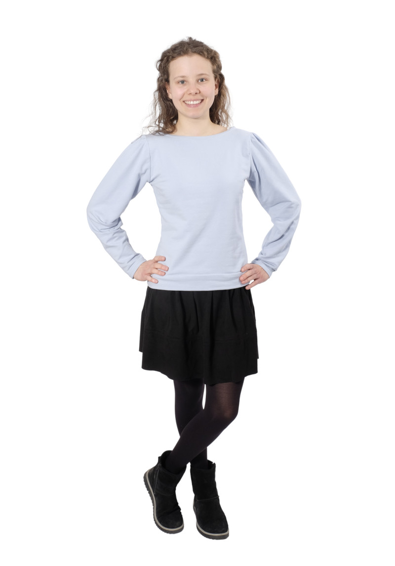 French Terry, unifarben Hellblau, Sweatshirtstoff brushed – Bild 5