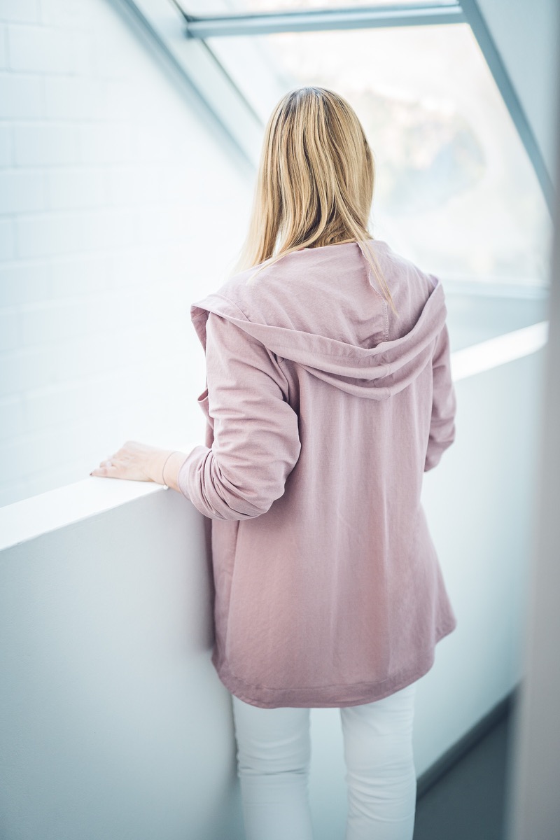 Leicht fallendes Mischgewebe, elastisch, Altrosa – Lino – Bild 3