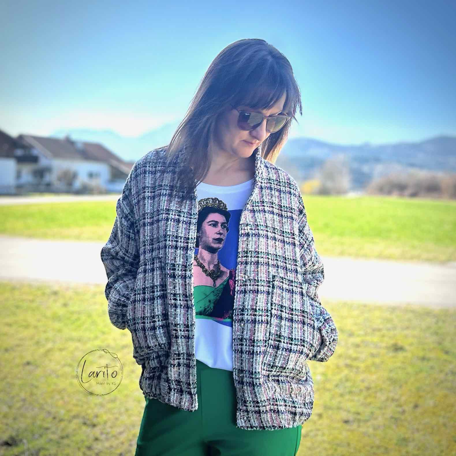 Trendiger Boucle – Unifarben, Fuchsia – Bild 5